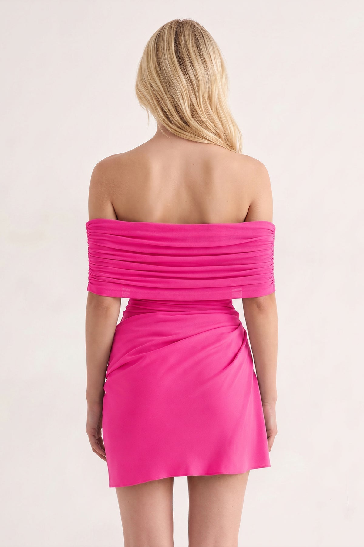 Aqua Off the Shoulder Sheath Ruched Tulle Homecoming Dress