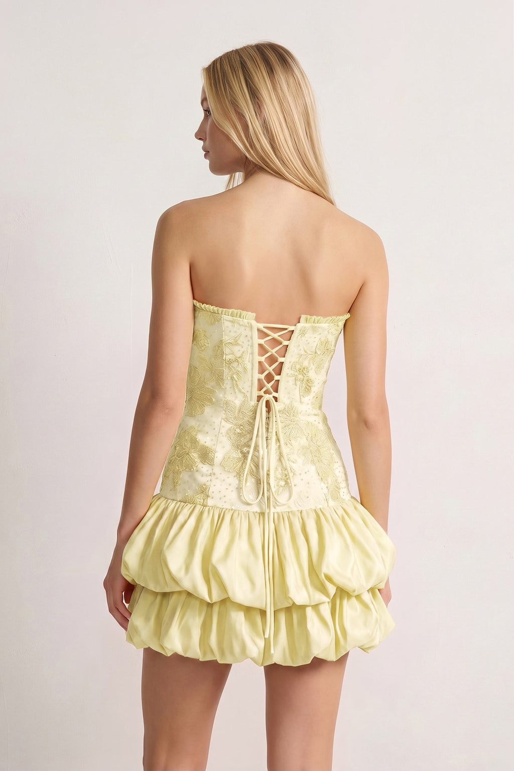 Hot Pink Strapless Embroidered Flower Ruched A-Line Homecoming Dress