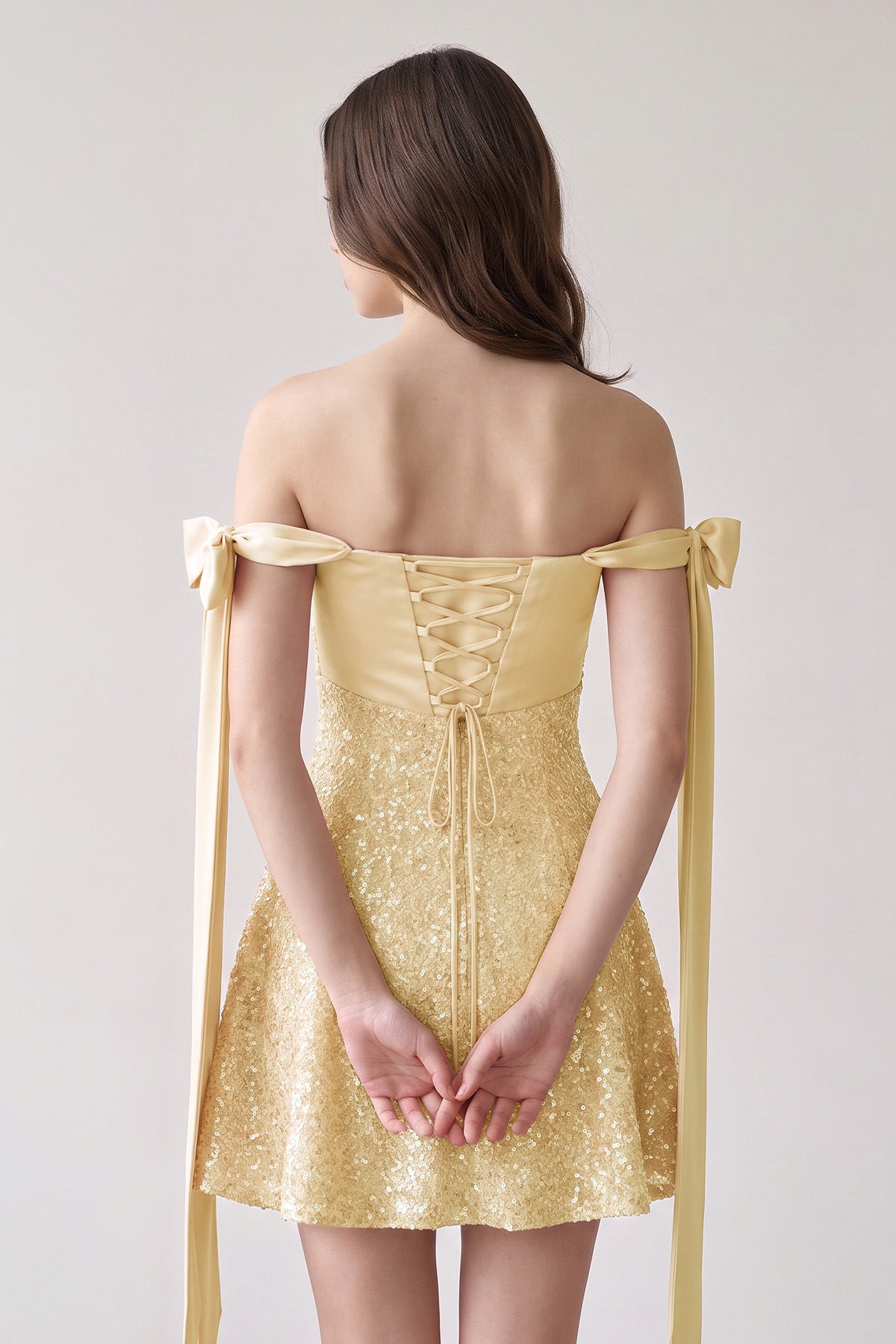 Pink Off-the-Shoulder A-Line Satin Homecoming Dress with Sequins