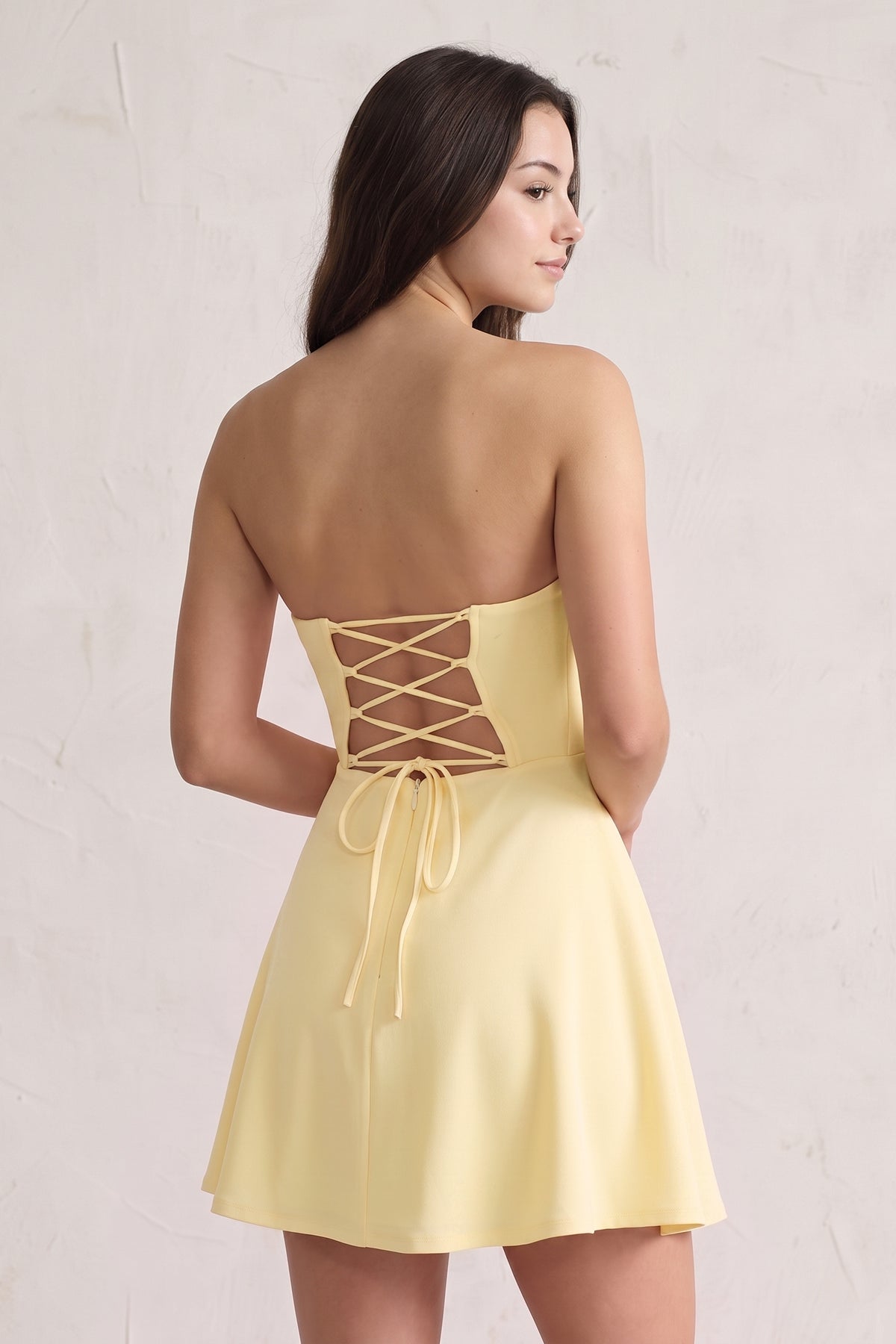 Pink Lace Sweetheart A-Line Linen Short Homecoming Dress